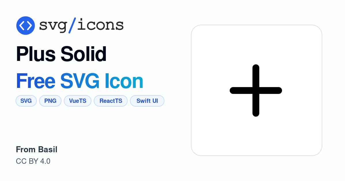 Plus-solid SVG Icon - Free Plus-solid PNG & SVG Download