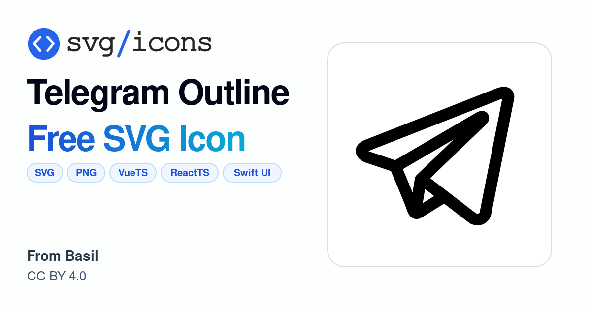 Telegram-outline SVG Icon - Free Telegram-outline PNG & SVG Download