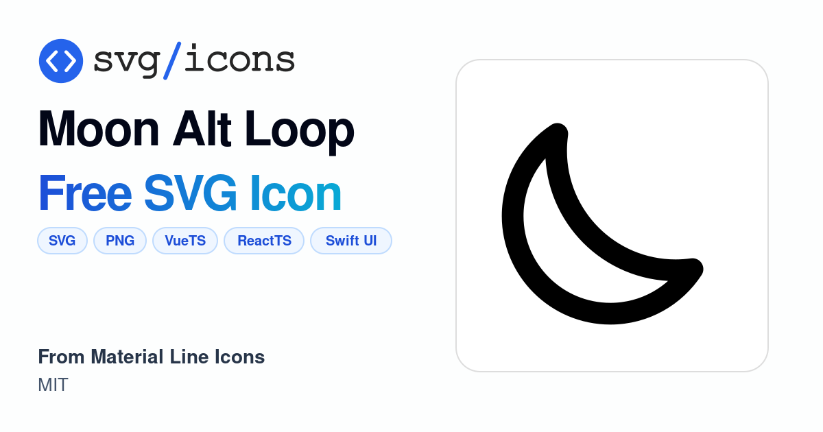 Moon-alt-loop SVG Icon - Free Moon-alt-loop PNG & SVG Download