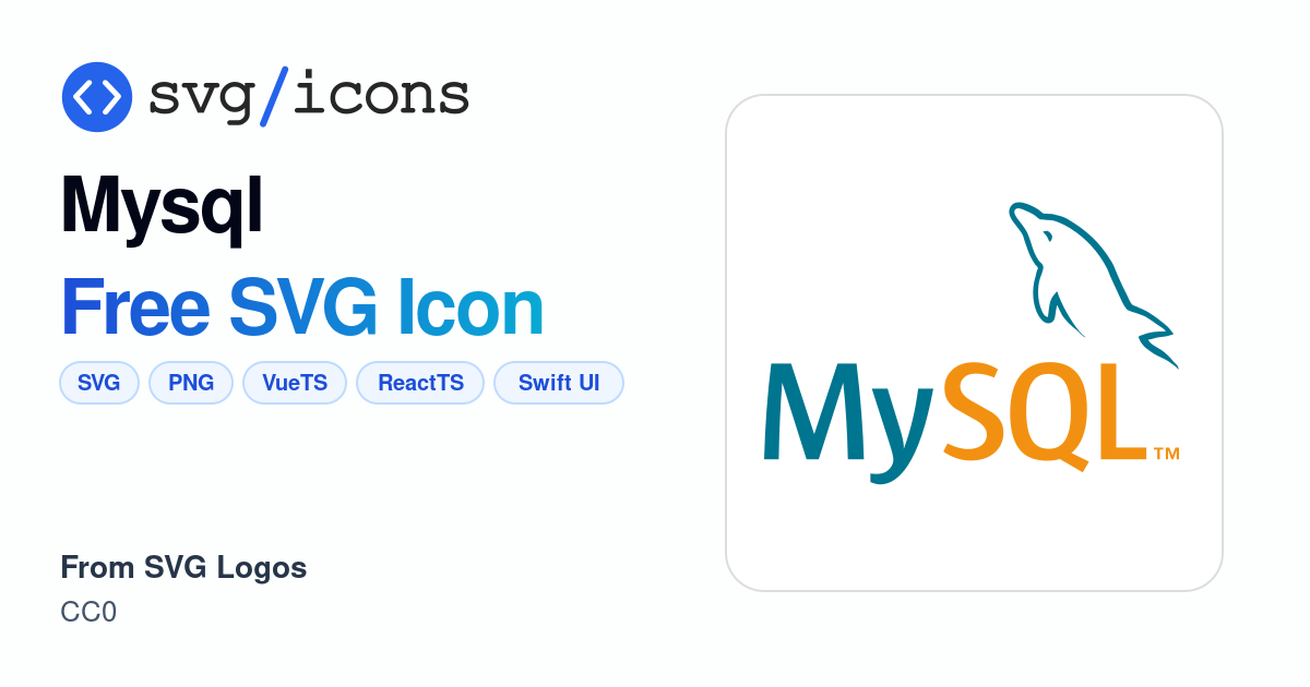 Mysql SVG Icon - Free Mysql PNG & SVG Download