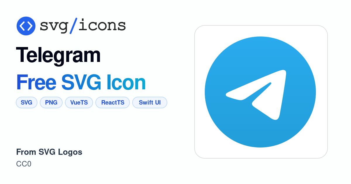 Telegram SVG Icon - Free Telegram PNG & SVG Download