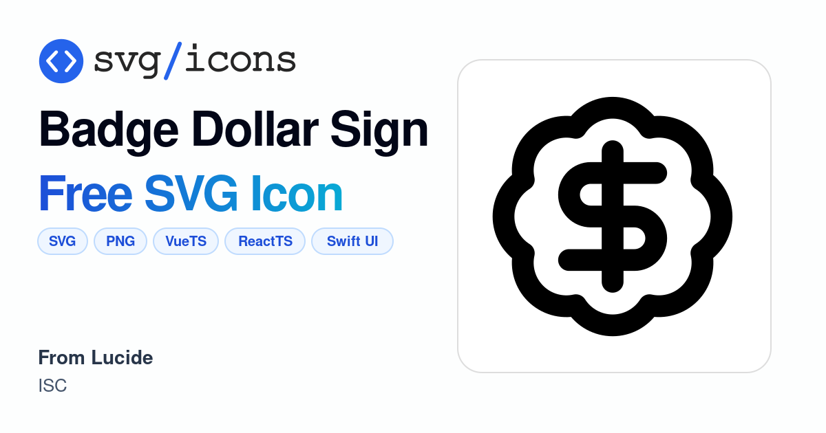 Badge-dollar-sign SVG Icon - Free Badge-dollar-sign PNG & SVG Download