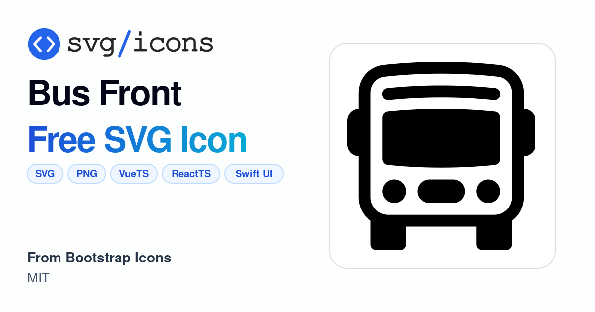 Bus-front SVG Icon - Free Bus-front PNG & SVG Download