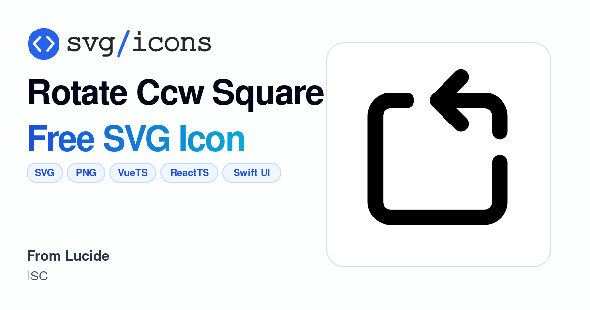 Rotate-ccw-square SVG Icon - Free Rotate-ccw-square PNG & SVG Download