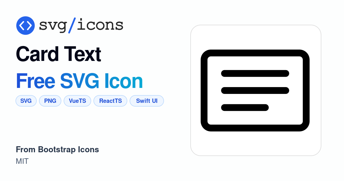 Card-text SVG Icon - Free Card-text PNG & SVG Download