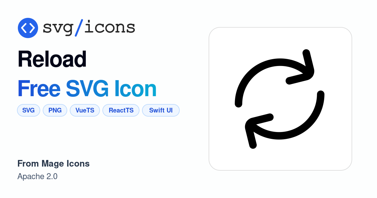 Reload SVG Icon - Free Reload PNG & SVG Download