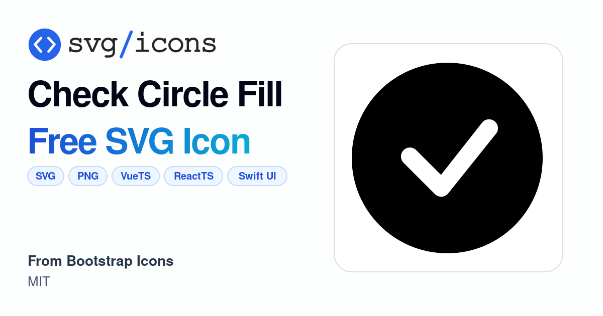 Check-circle-fill SVG Icon - Free Check-circle-fill PNG & SVG Download