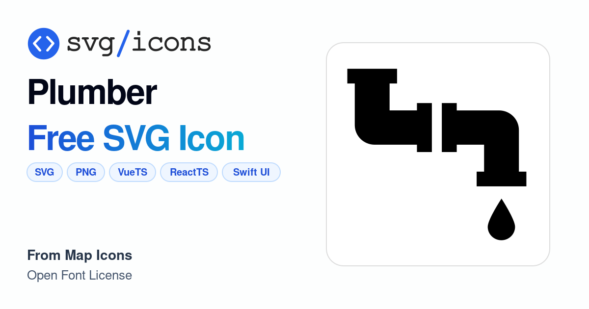 Plumber SVG Icon - Free Plumber PNG & SVG Download