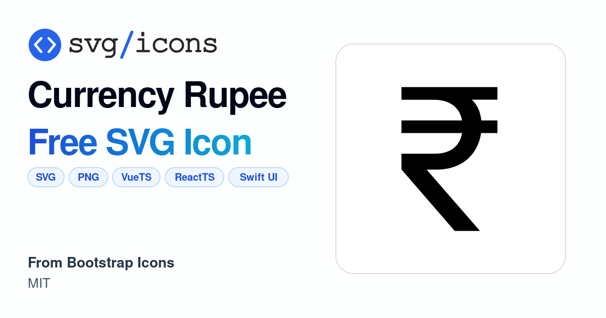 Currency-rupee SVG Icon - Free Currency-rupee PNG & SVG Download