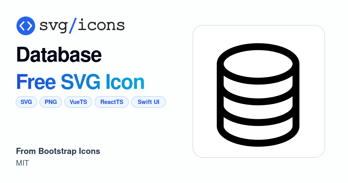 Database SVG Icon - Free Database PNG & SVG Download