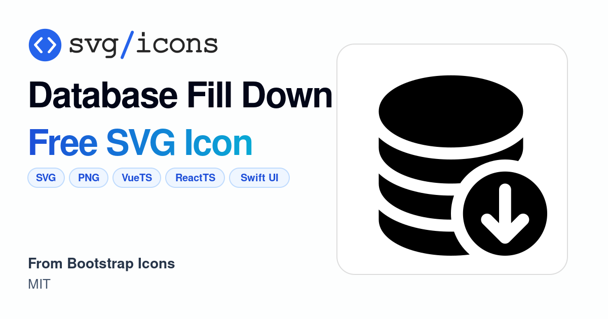 Database-fill-down SVG Icon - Free Database-fill-down PNG & SVG Download