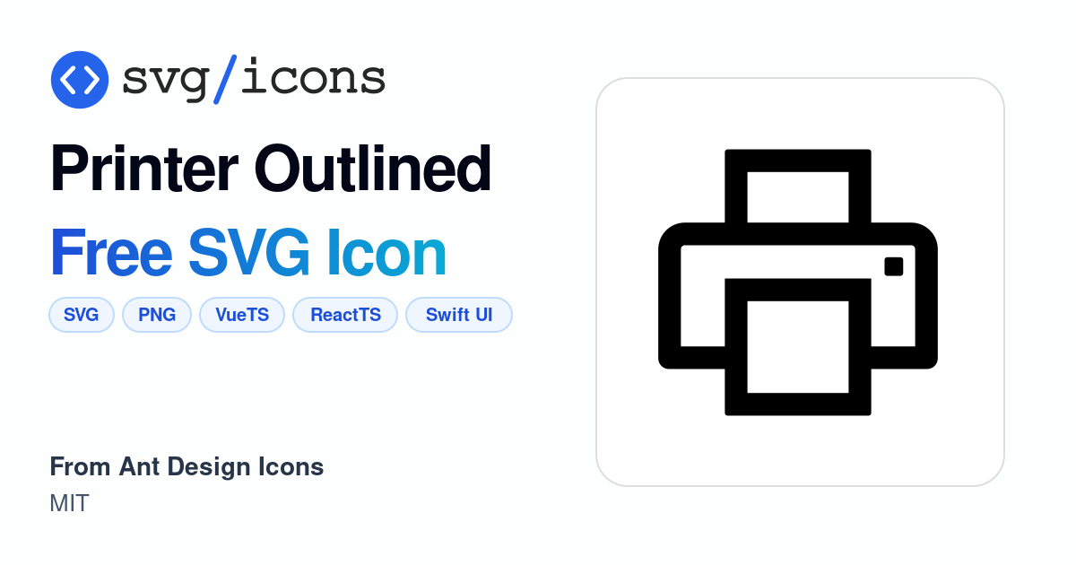 Printer-outlined SVG Icon - Free Printer-outlined PNG & SVG Download