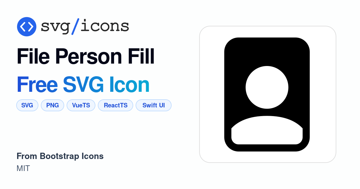 File-person-fill SVG Icon - Free File-person-fill PNG & SVG Download