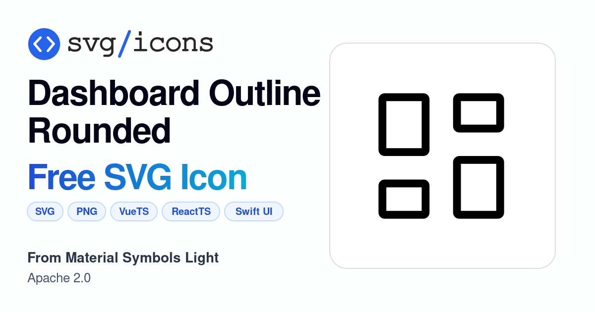 Dashboard-outline-rounded SVG Icon - Free Dashboard-outline-rounded PNG ...