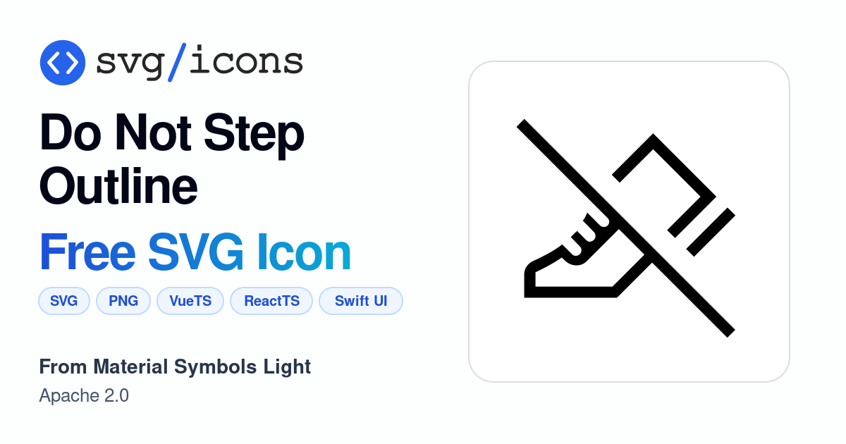 Do-not-step-outline SVG Icon - Free Do-not-step-outline PNG & SVG Download