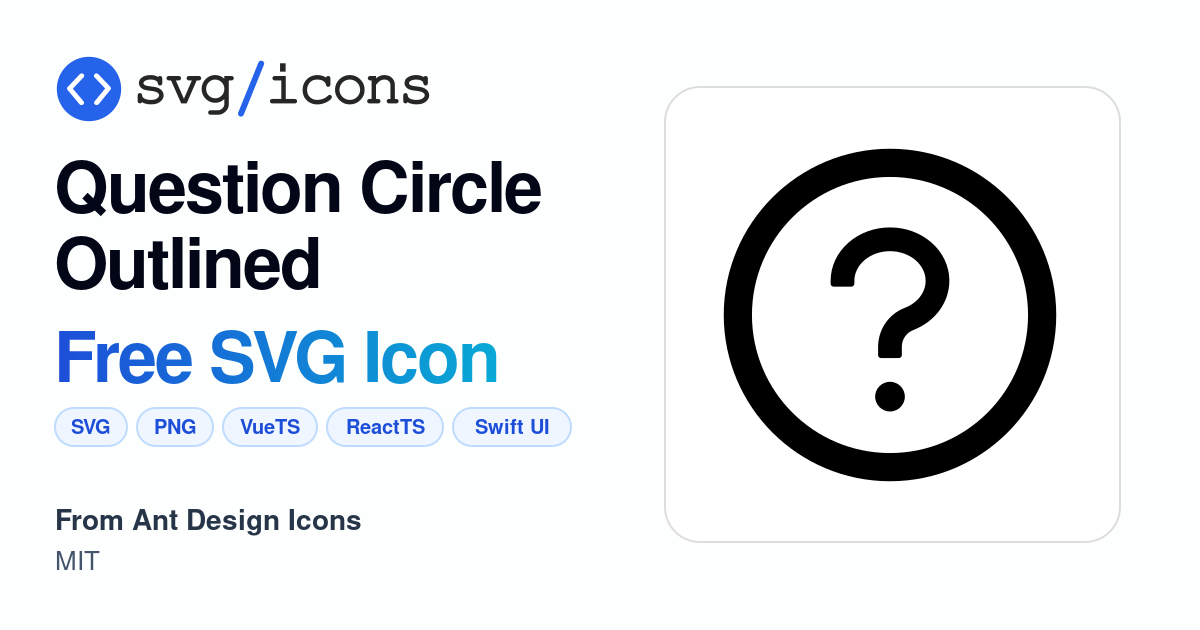 Question-circle-outlined SVG Icon - Free Question-circle-outlined PNG ...