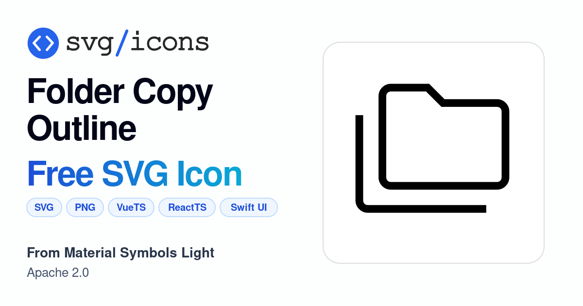 Folder-copy-outline SVG Icon - Free Folder-copy-outline PNG & SVG Download