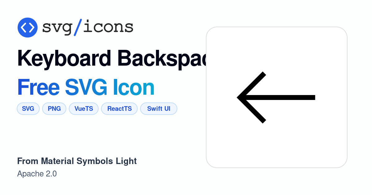 Keyboard-backspace SVG Icon - Free Keyboard-backspace PNG & SVG Download