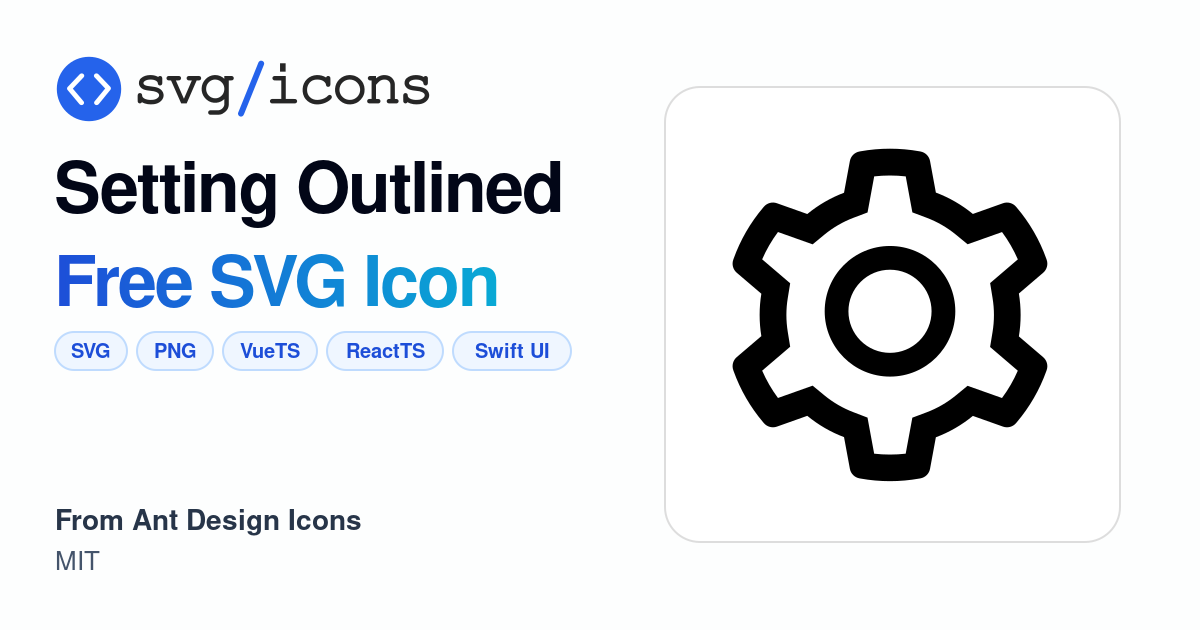 Setting-outlined SVG Icon - Free Setting-outlined PNG & SVG Download