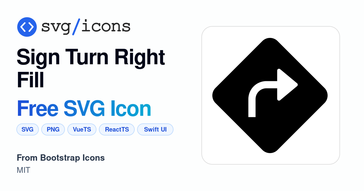 Sign-turn-right-fill SVG Icon - Free Sign-turn-right-fill PNG & SVG ...
