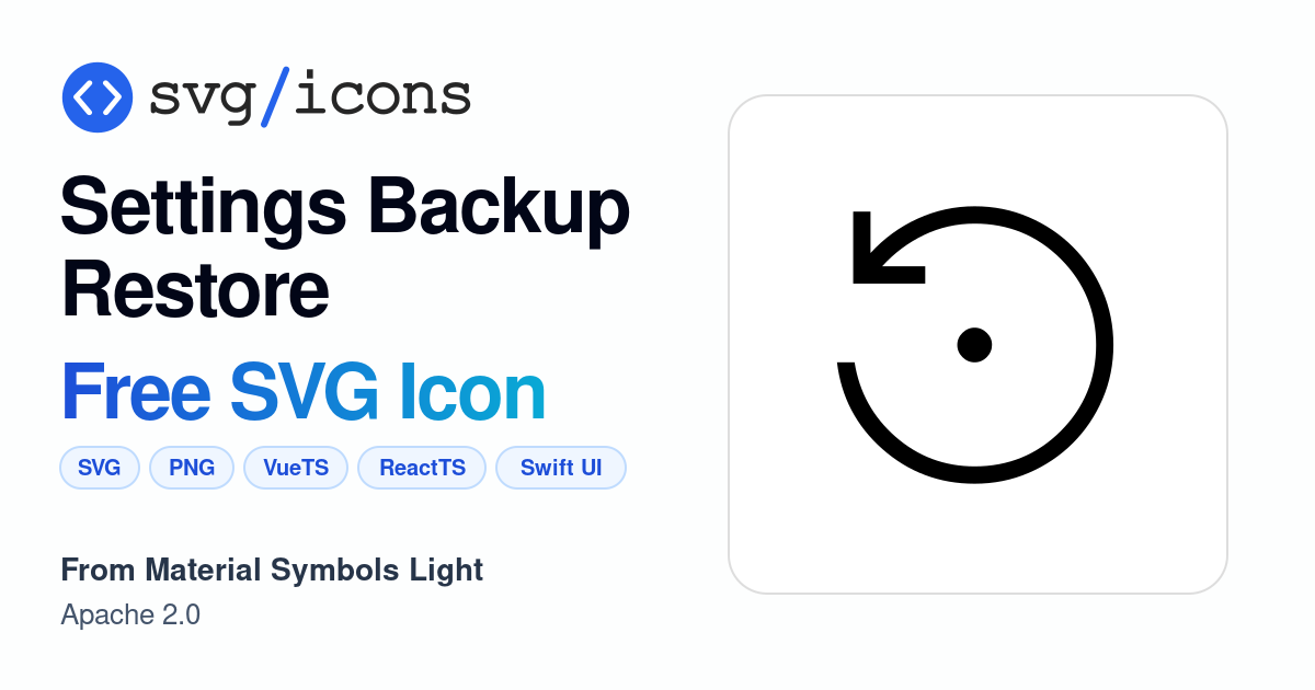 Settings-backup-restore SVG Icon - Free Settings-backup-restore PNG ...