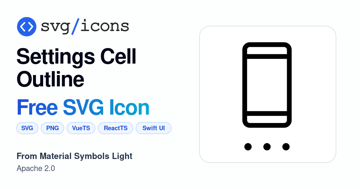 Settings-cell-outline SVG Icon - Free Settings-cell-outline PNG & SVG ...