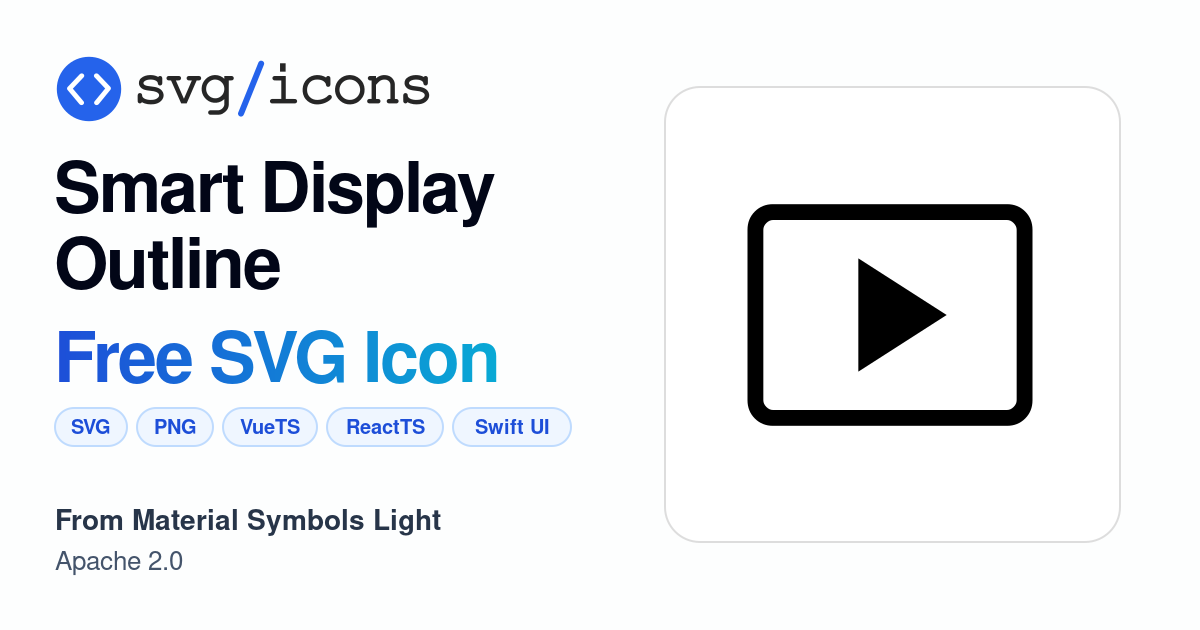 Smart-display-outline SVG Icon - Free Smart-display-outline PNG & SVG ...