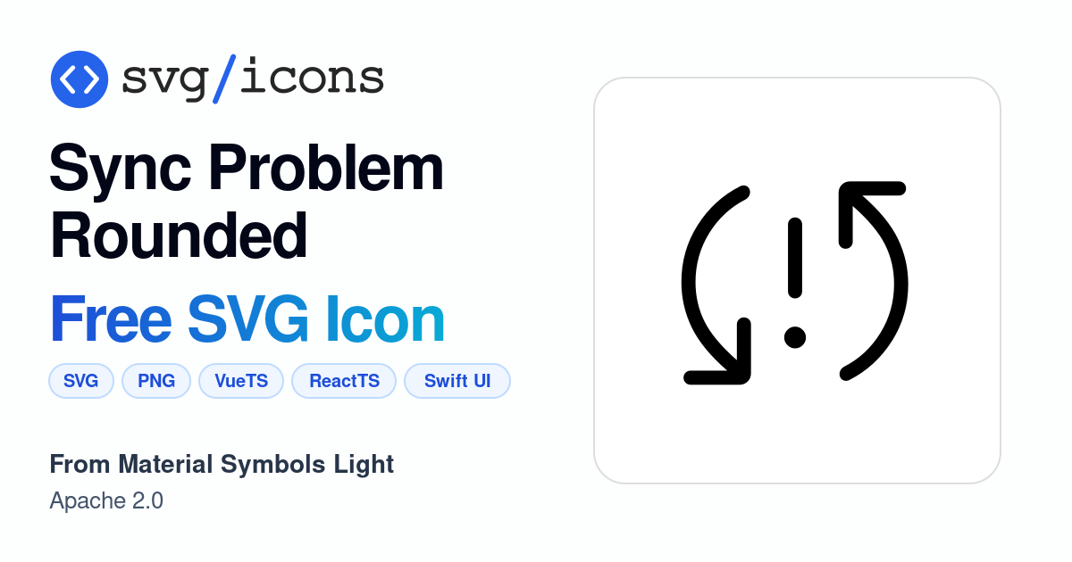 Sync-problem-rounded SVG Icon - Free Sync-problem-rounded PNG & SVG ...