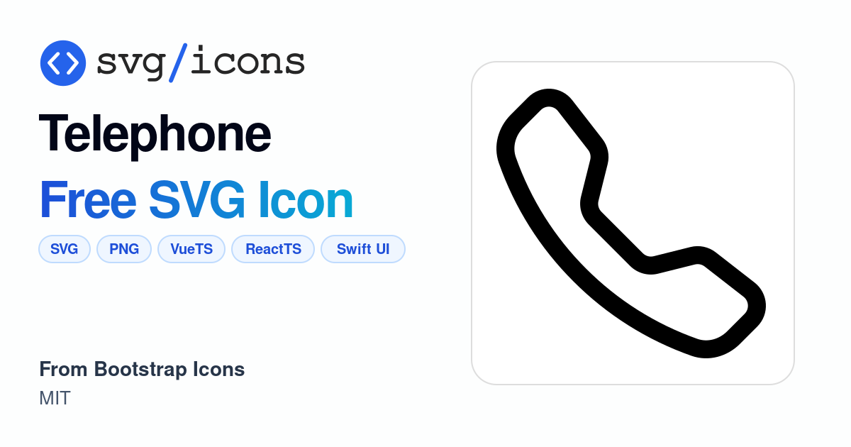 Telephone SVG Icon - Free Telephone PNG & SVG Download