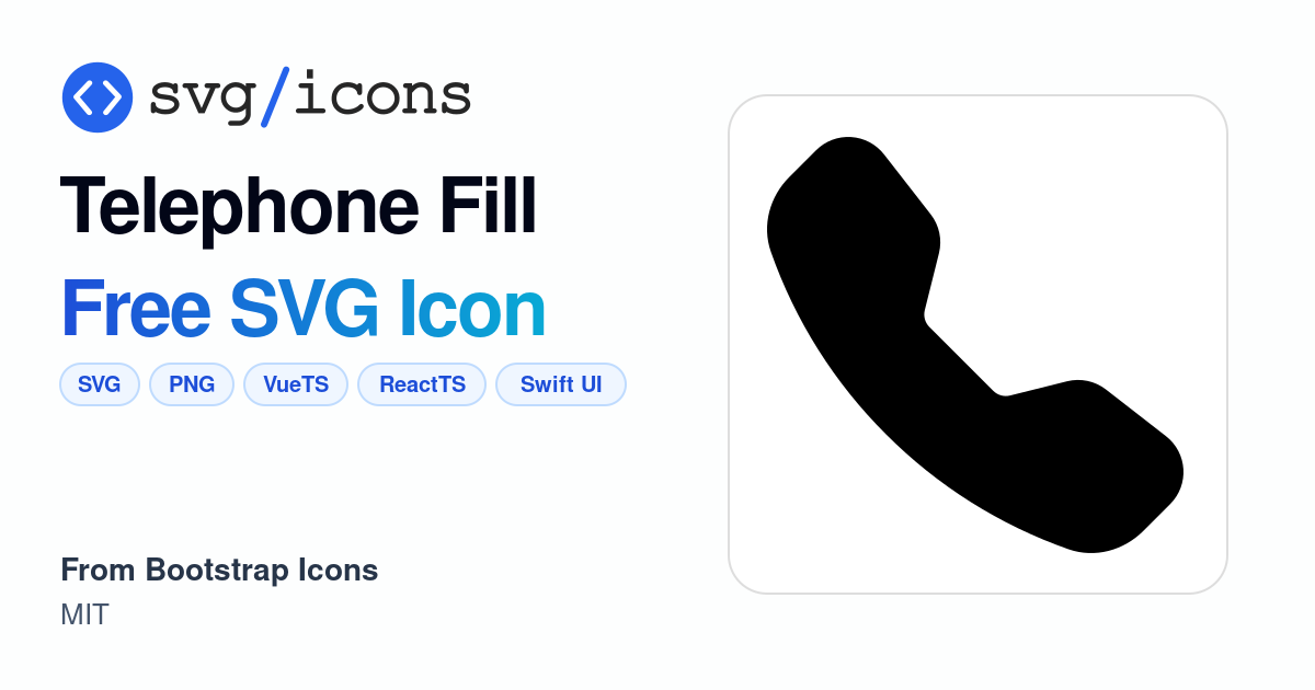 Telephone-fill SVG Icon - Free Telephone-fill PNG & SVG Download