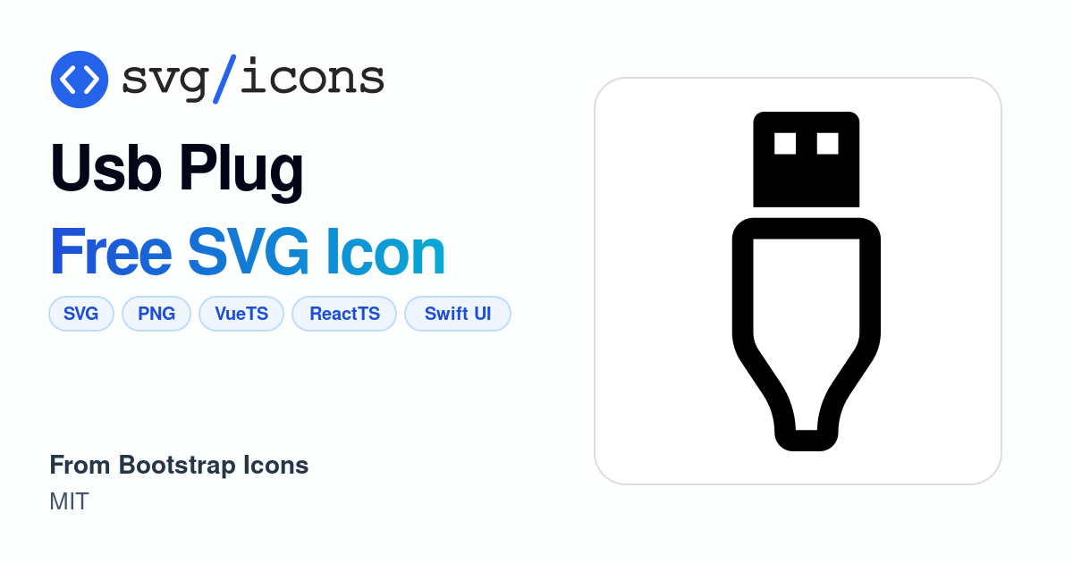 Usb-plug SVG Icon - Free Usb-plug PNG & SVG Download