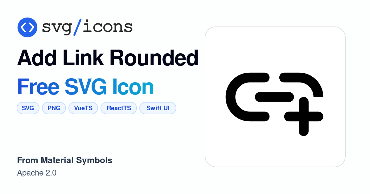 Add-link-rounded SVG Icon - Free Add-link-rounded PNG & SVG Download