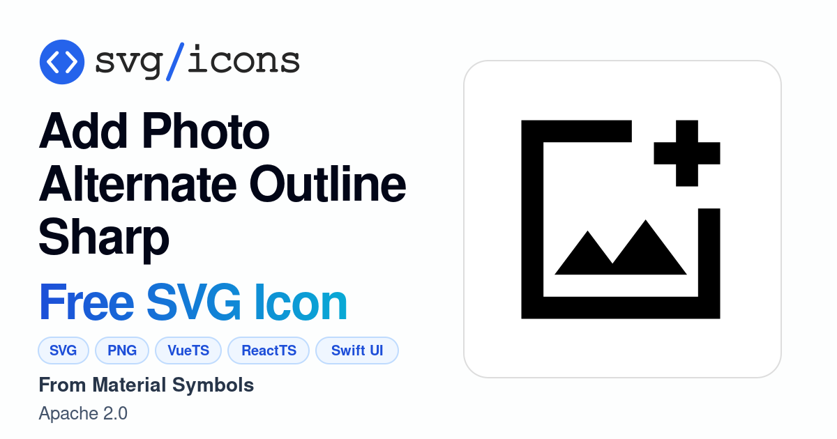 Add-photo-alternate-outline-sharp SVG Icon - Free Add-photo-alternate ...