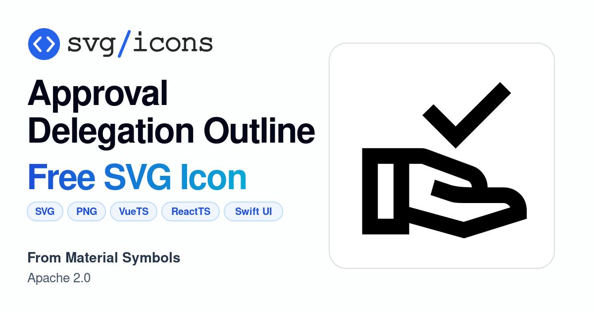 Approval-delegation-outline SVG Icon - Free Approval-delegation-outline ...