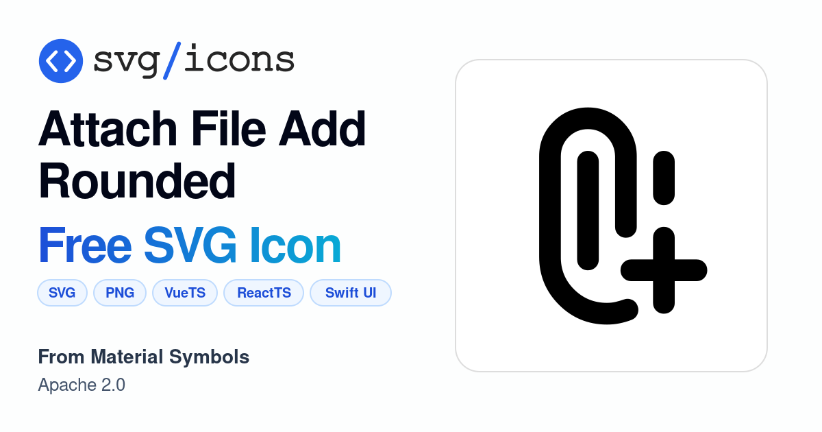 Attach-file-add-rounded SVG Icon - Free Attach-file-add-rounded PNG ...
