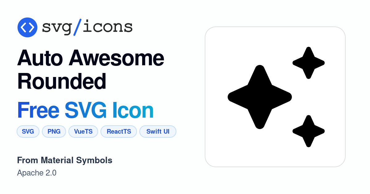 Auto-awesome-rounded SVG Icon - Free Auto-awesome-rounded PNG & SVG ...