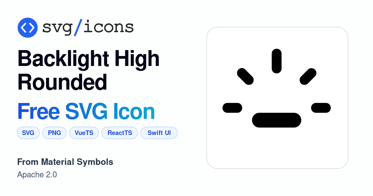 Backlight-high-rounded SVG Icon - Free Backlight-high-rounded PNG & SVG ...