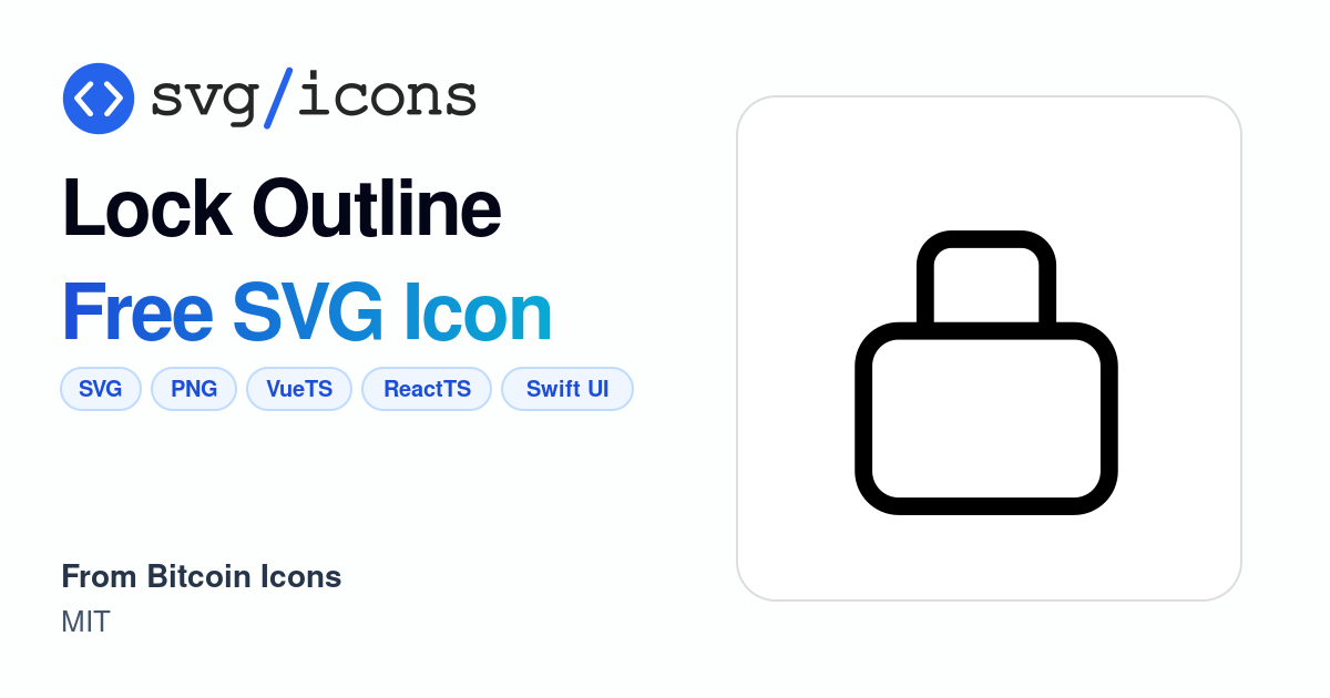 Lock-outline SVG Icon - Free Lock-outline PNG & SVG Download