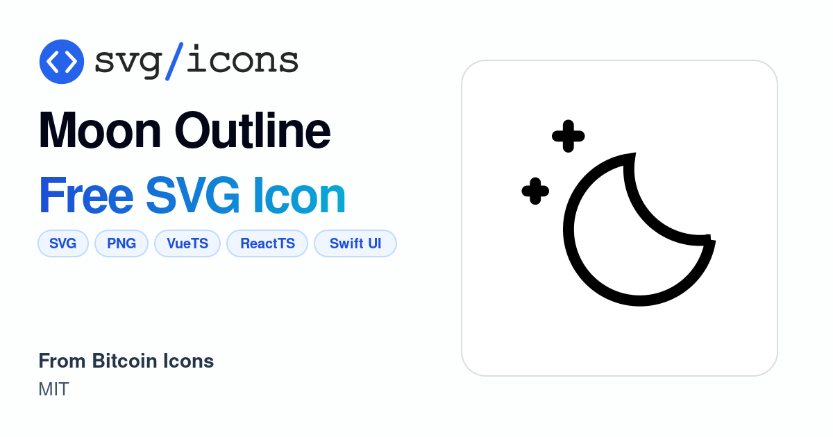 Moon-outline SVG Icon - Free Moon-outline PNG & SVG Download