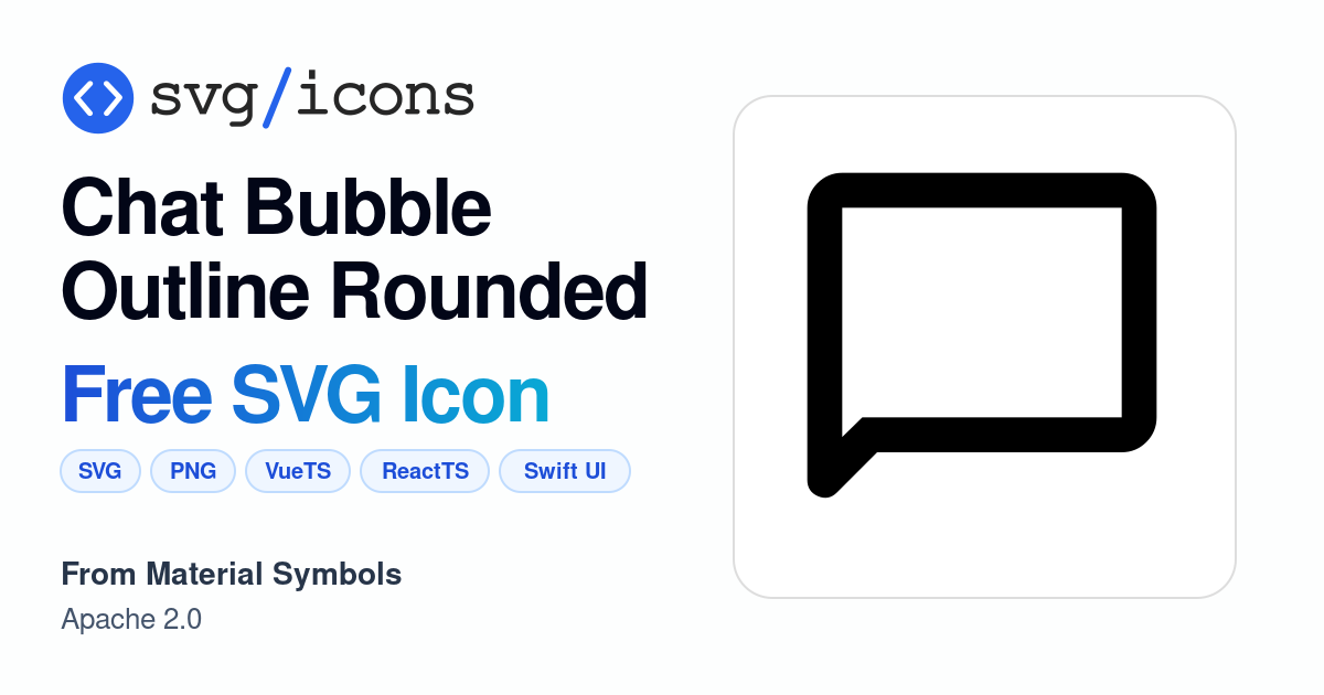 Chat-bubble-outline-rounded SVG Icon - Free Chat-bubble-outline-rounded ...