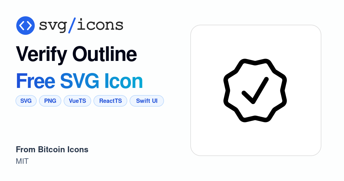 Verify-outline SVG Icon - Free Verify-outline PNG & SVG Download