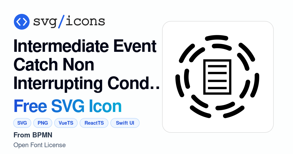 Intermediate-event-catch-non-interrupting-condition SVG Icon - Free ...