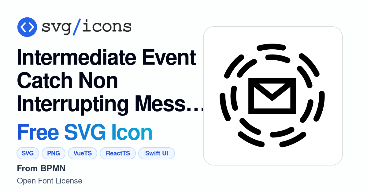 Intermediate-event-catch-non-interrupting-message SVG Icon - Free ...