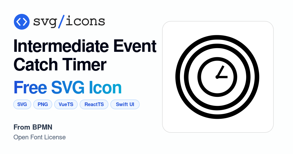 Intermediate-event-catch-timer SVG Icon - Free Intermediate-event-catch ...