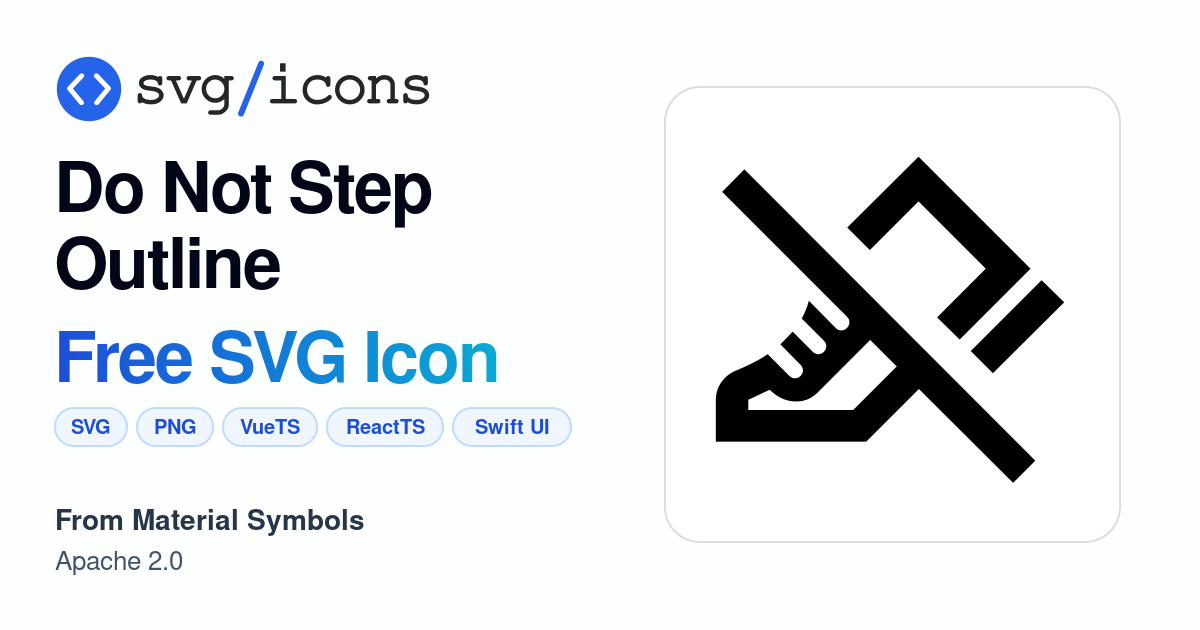 Do-not-step-outline SVG Icon - Free Do-not-step-outline PNG & SVG Download