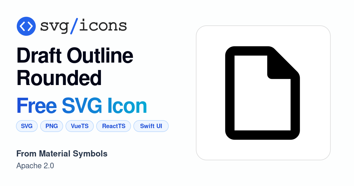 Draft-outline-rounded SVG Icon - Free Draft-outline-rounded PNG & SVG ...
