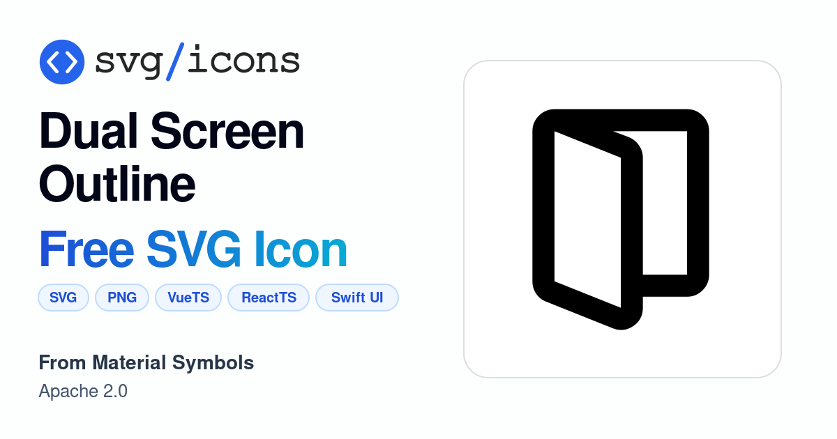 Dual-screen-outline SVG Icon - Free Dual-screen-outline PNG & SVG Download