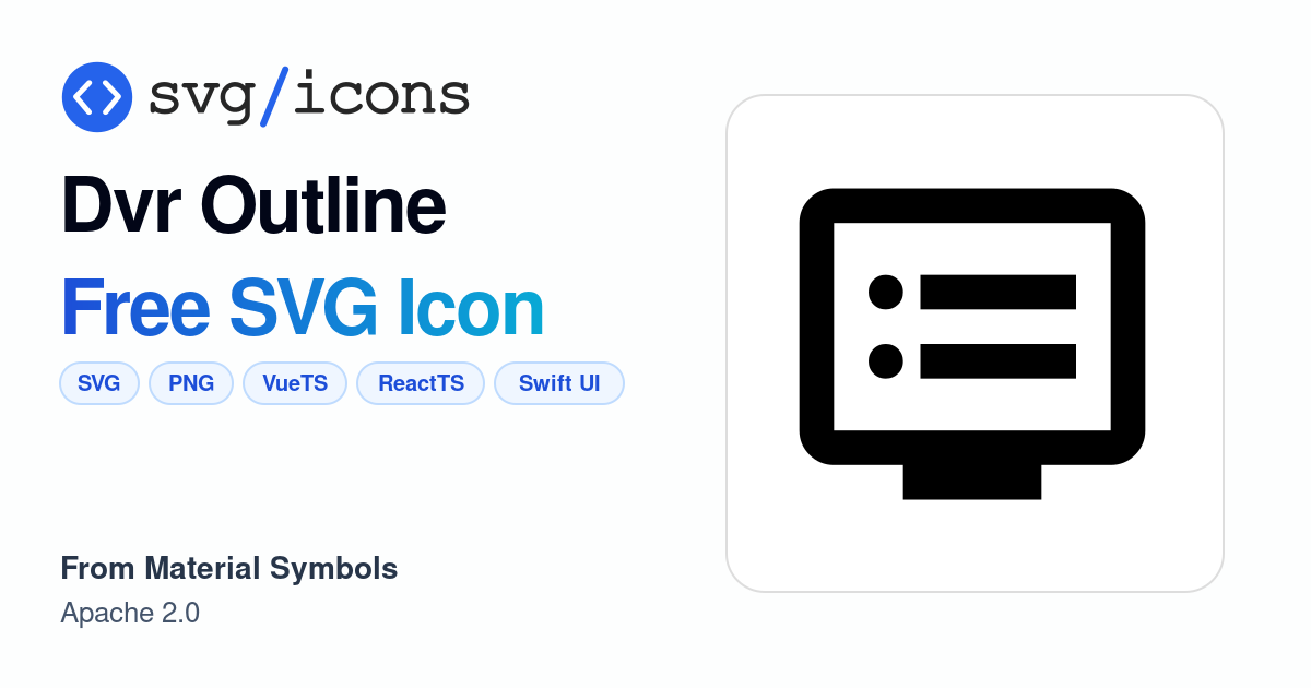 Dvr-outline SVG Icon - Free Dvr-outline PNG & SVG Download