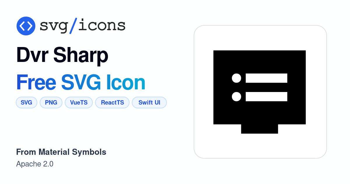 Dvr-sharp SVG Icon - Free Dvr-sharp PNG & SVG Download