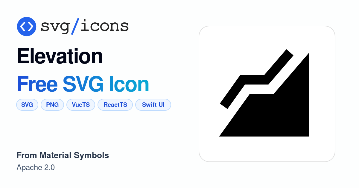Elevation SVG Icon - Free Elevation PNG & SVG Download